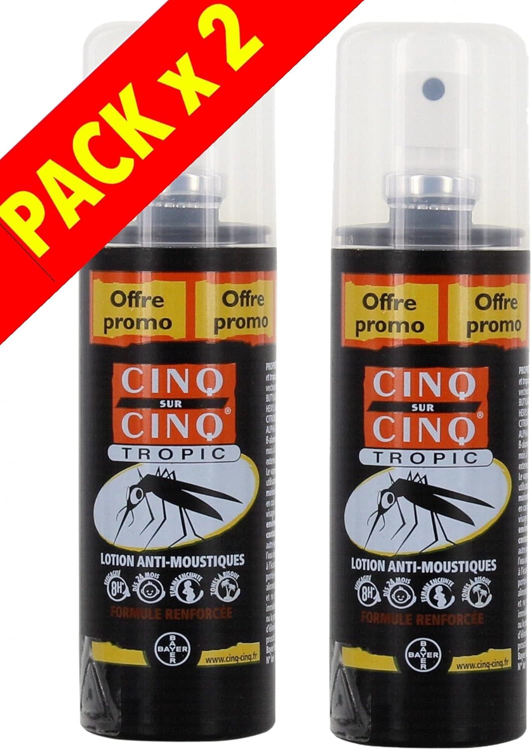 Cinq Sur Cinq – Mosquitoes Protection Tropic Spray 100 Ml – Pack Of 2 X 100 Ml