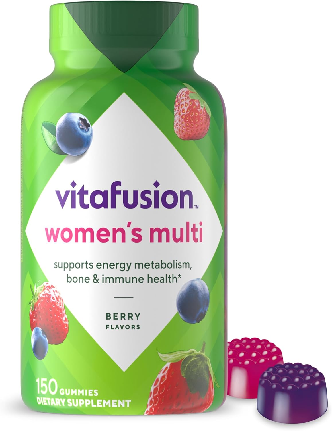 Vitafusion Womens Multivitamin Gummies, Berry Flavored Daily Vitamins For Women With Vitamins A, C, D, E, B-6 And B-12, America’S Number 1 Gummy Vitamin Brand, 75 Days Supply, 150 Count