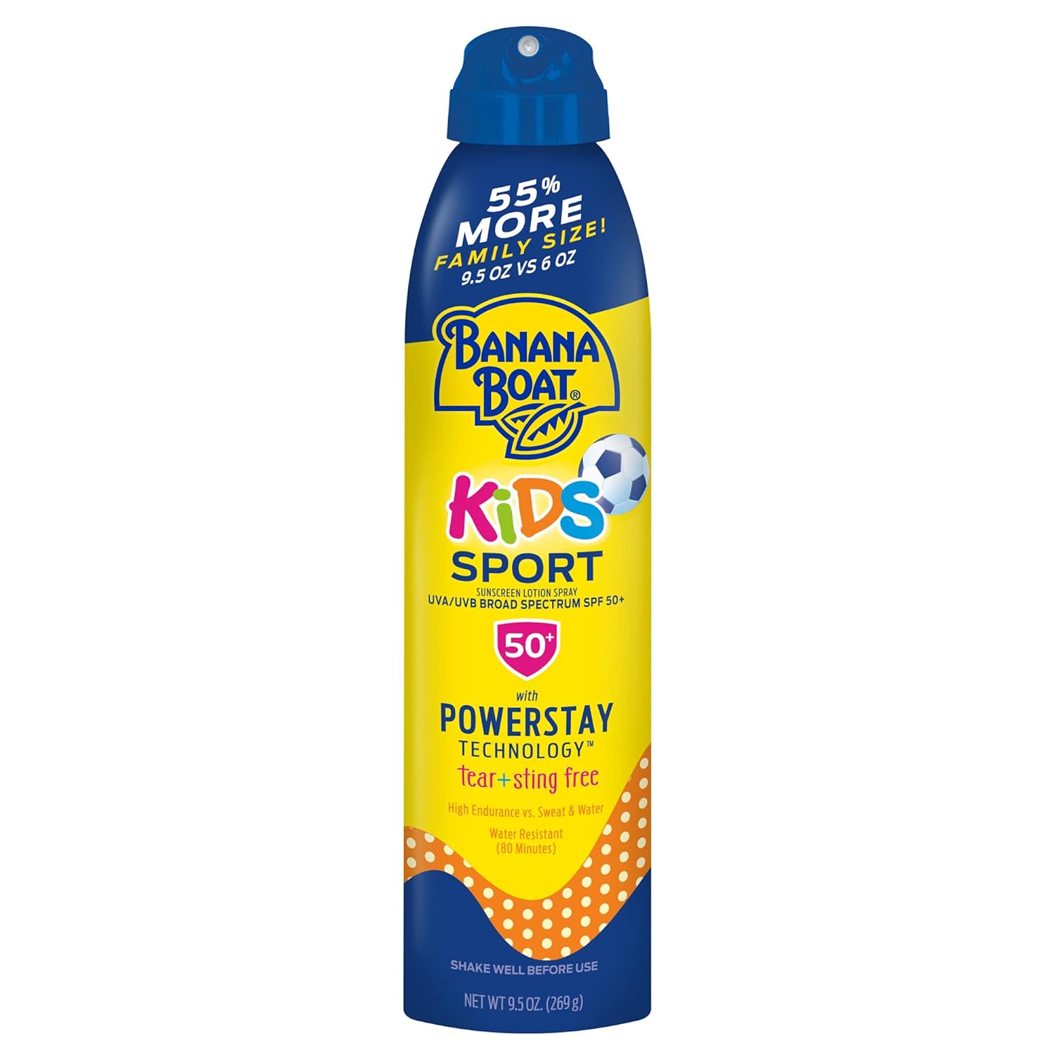 Banana Boat Kids Sport Sunscreen Spray Spf 50, 9.5Oz | Kids Sunscreen, Kids Sunblock Spray, Oxybenzone Free Sunscreen For Kids, Spray Sunscreen Spf 50, Family Size Sunscreen, 9.5Oz