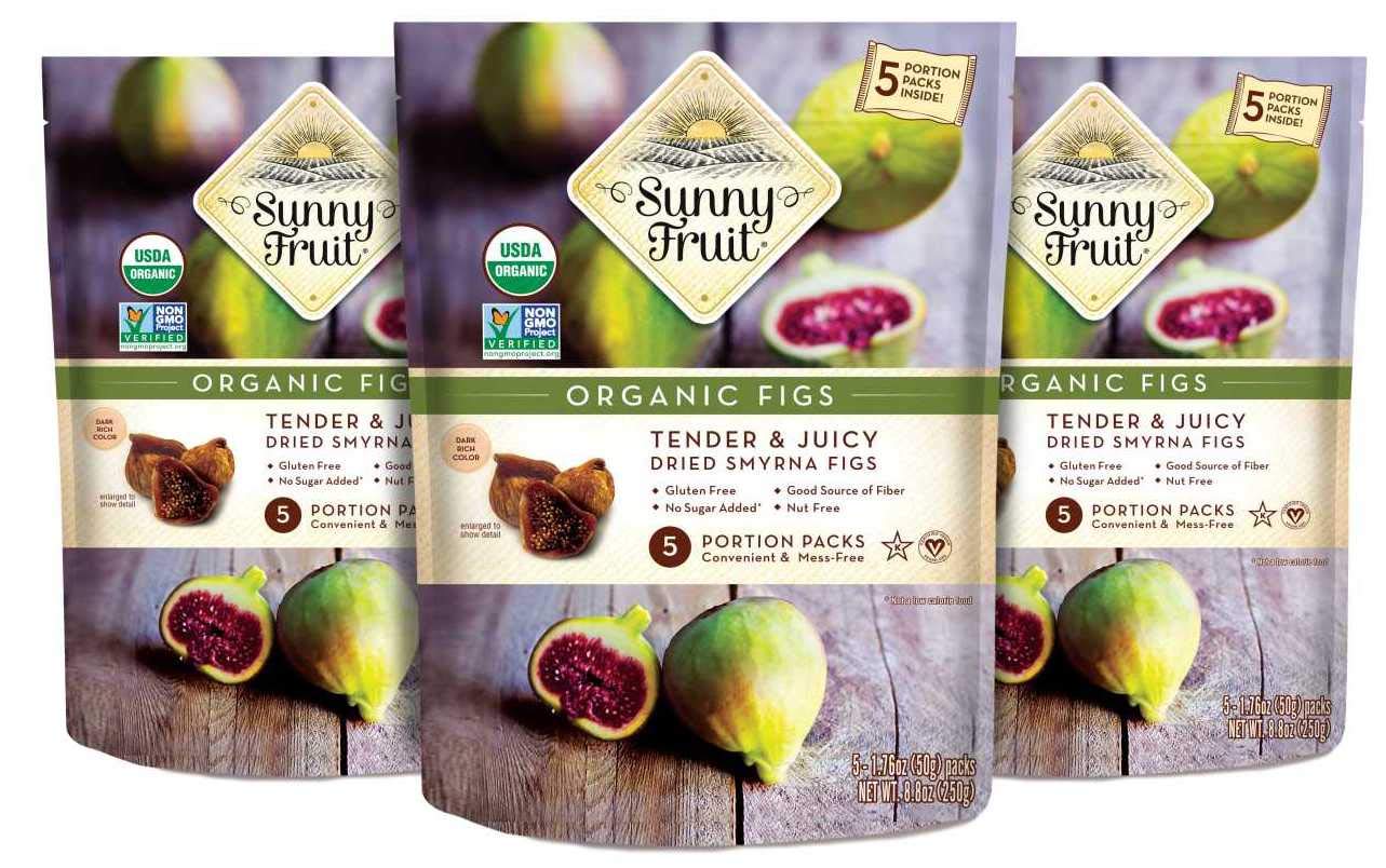 Turkish Dried Figs - Sunny Fruit - (3 Bags) - (5) 1.76Oz Portion Packs Per Bag | Purely Figs - No Added Sugars, Sulfurs Or Preservatives | Non-Gmo, Vegan, Halal & Kosher