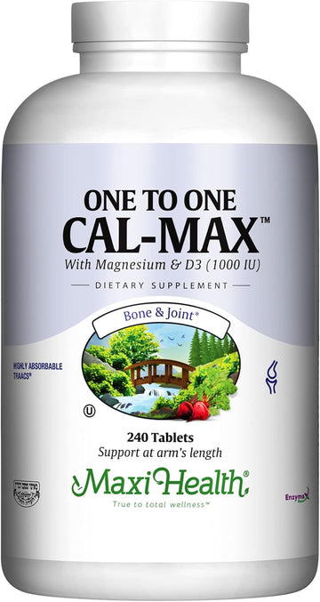 500 Mg Calcium Supplement With Vitamin D3 (1000 Iu) And Magnesium (500 Mg) - Bone, Teeth And Joint Support For Men And Women - 120 Tablets - One To One Cal-Max By Maxi Health