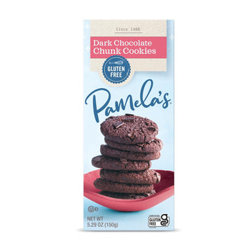 Pamela's Dark Chocolate Chunk Gluten Free Cookies, 6.25 oz boxes (Pack of 6)