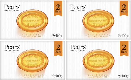 Pears Transparent Amber Soap With Pure Glycerin And Natural Oils | Gentle Moisturising And Cleansing | Parabens And Sulfates-Free, Dermatologist Recommended For Delicate Skin | 100G