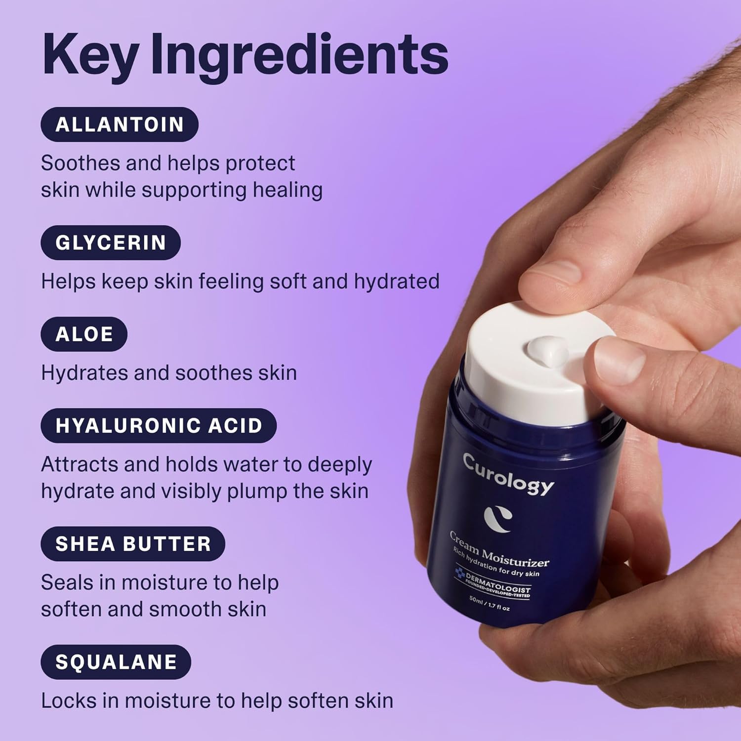 Curology Cream Moisturizer, Rich Hydrating Face Lotion For Dry Skin, With Shea Butter And Hyaluronic Acid, 1.7 Fl Oz : Beauty & Personal Care