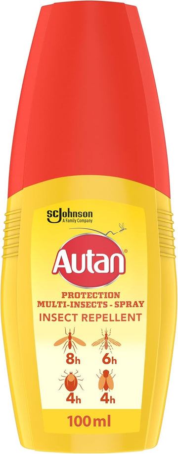 Autan Mosquito & Insect Repellent Pump Spray, Travel Essentials, Suitable For Kids, Deet Free Formula, Up To 8 Hours Protection Against Mosquitoes, Biting Flies And Ticks, 100 Ml