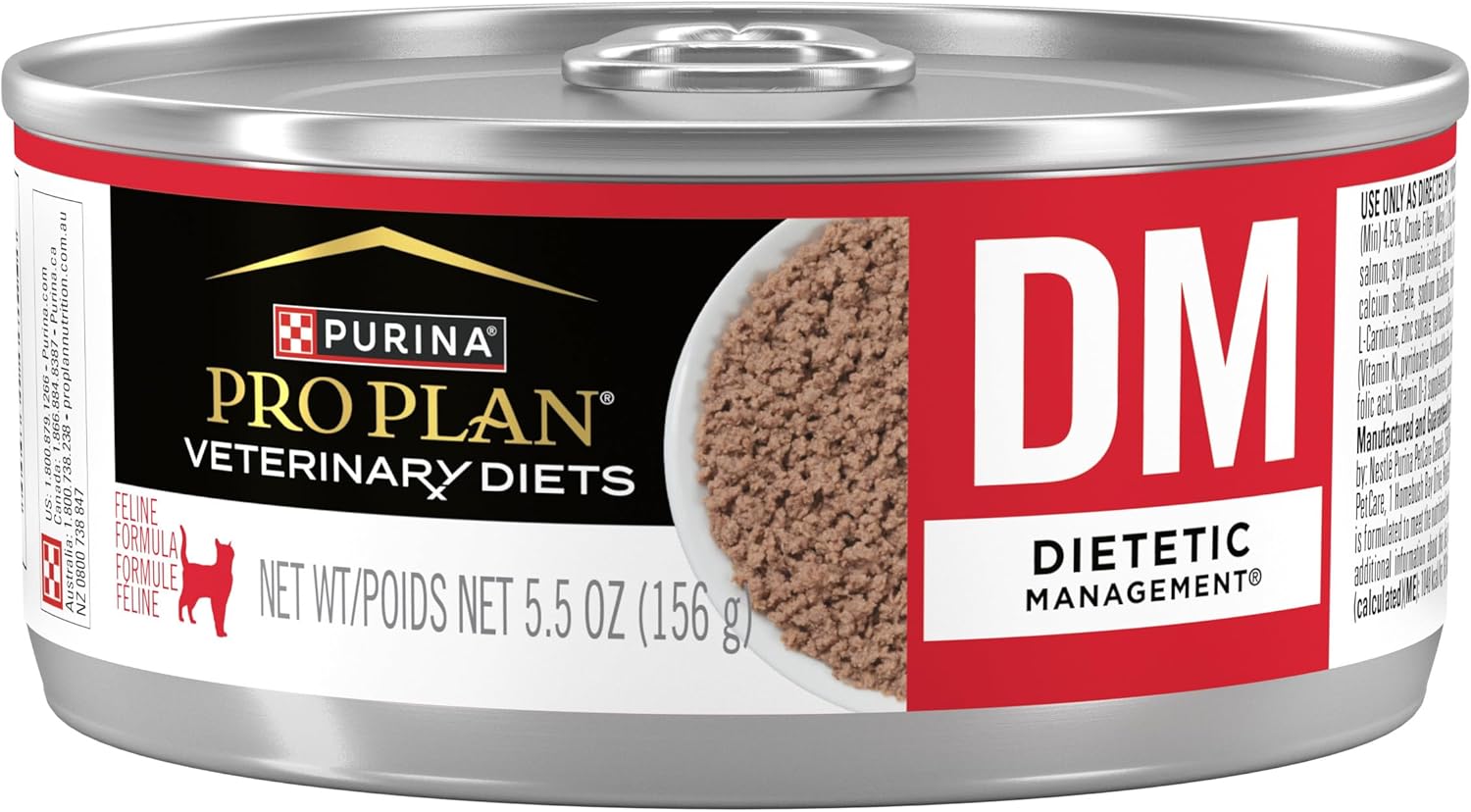 Purina Pro Plan Veterinary Diets Dm Dietetic Management Feline Formula Wet Cat Food - (Pack Of 24) 5.5 Oz. Cans