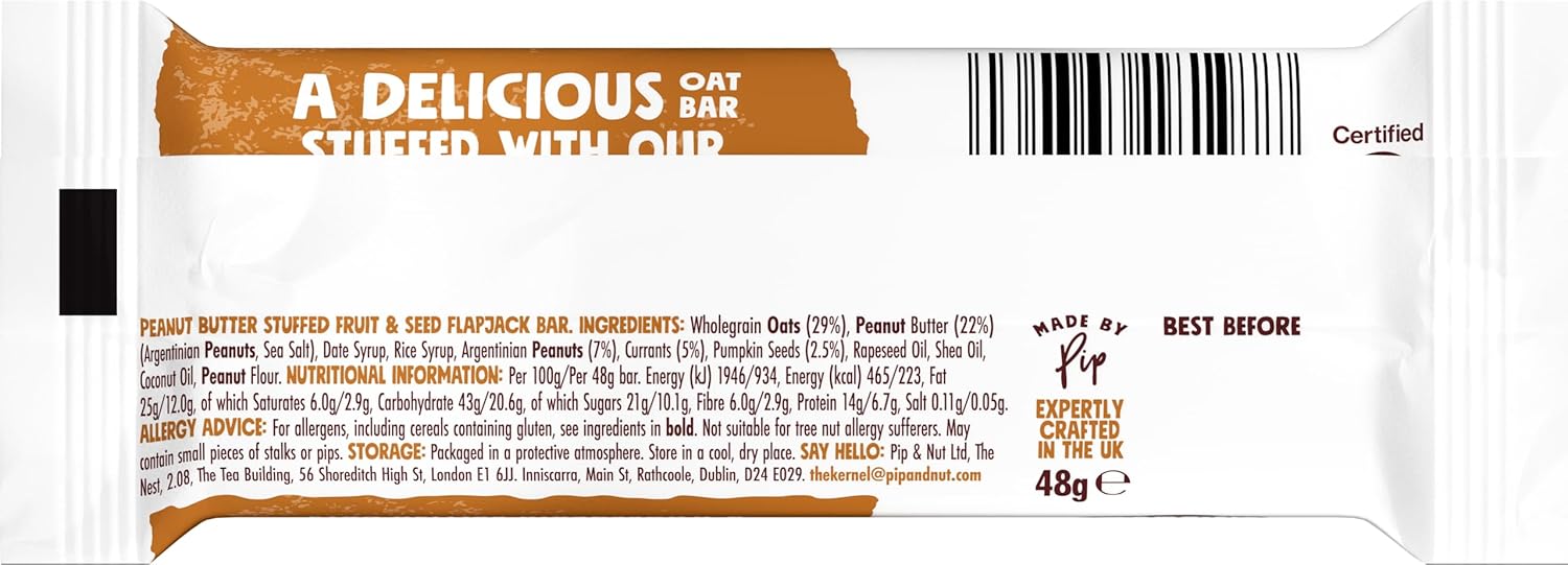 Pip & Nut Peanut Butter Stuffed Oat Bar Variety Pack 15 x 48g : Amazon.co.uk: Grocery