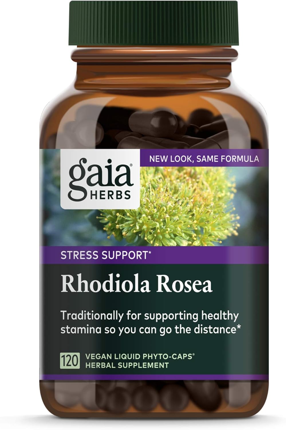 Gaia Herbs, Rhodiola Rosea Vegan Liq Phyto Capsules - Stress Support Supplement, Adaptogenic Herb, 120-Count (Pack Of 1)
