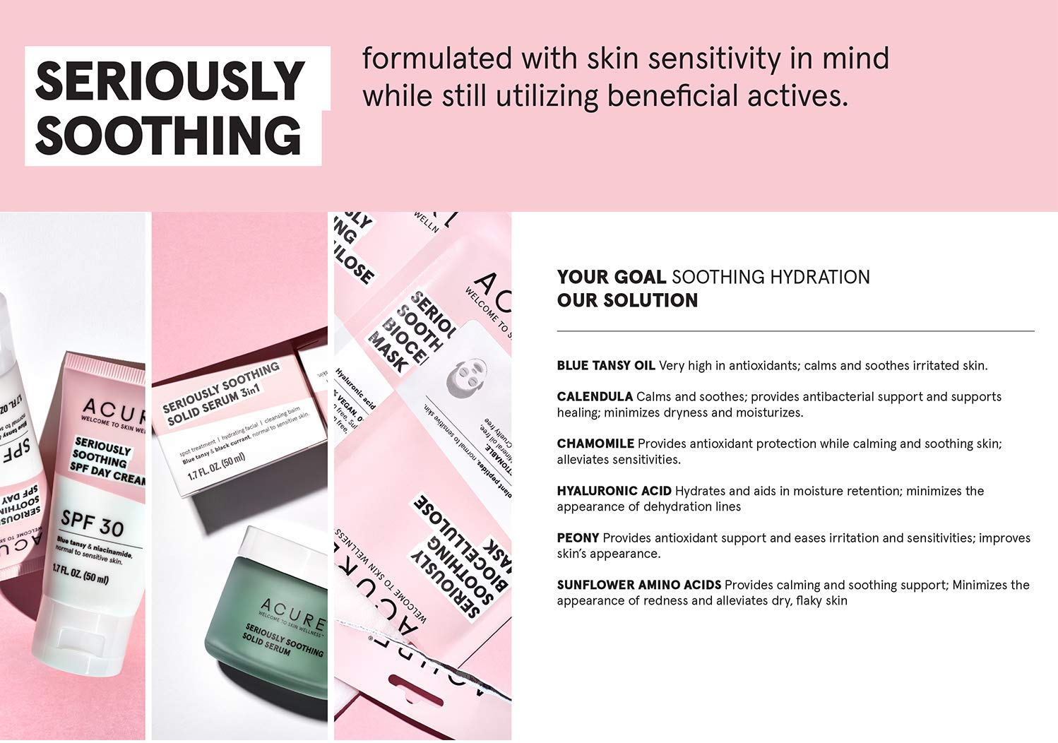 Acure Seriously Soothing Day Cream - Daily Hydrating Facial Cream - Moisturizer For Dry To Sensitive Skin From Argan Oil & Sunflower Amino Acids With Chamomile - Vegan, Unscented - 1.7 Fl Oz : Beauty & Personal Care