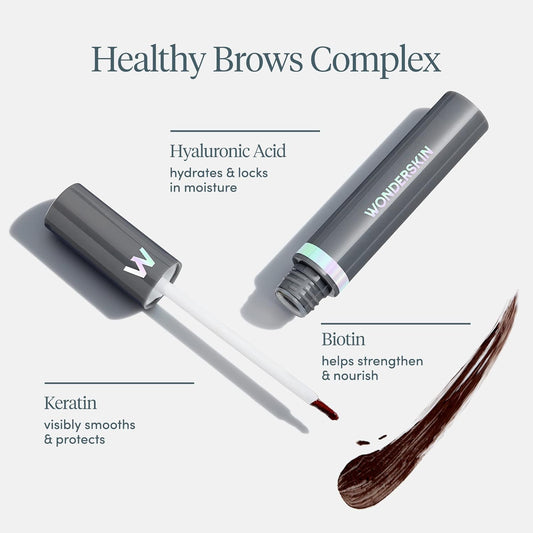 Wonderskin Dream Brow Eye Brow Gel, Long Lasting Eyebrow Gel, Water-Resistant, Transfer Proof Tinted Filler Eyebrow Mascara (Dark Brunette)