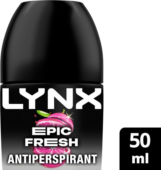 Lynx Epic Fresh Anti-Perspirant Roll On Men'S Deodorant With A Grapefruit & Tropical Pineapple Scent And 2X Faster* Drying For 48 Hours Of Sweat Protection 6X 50 Ml