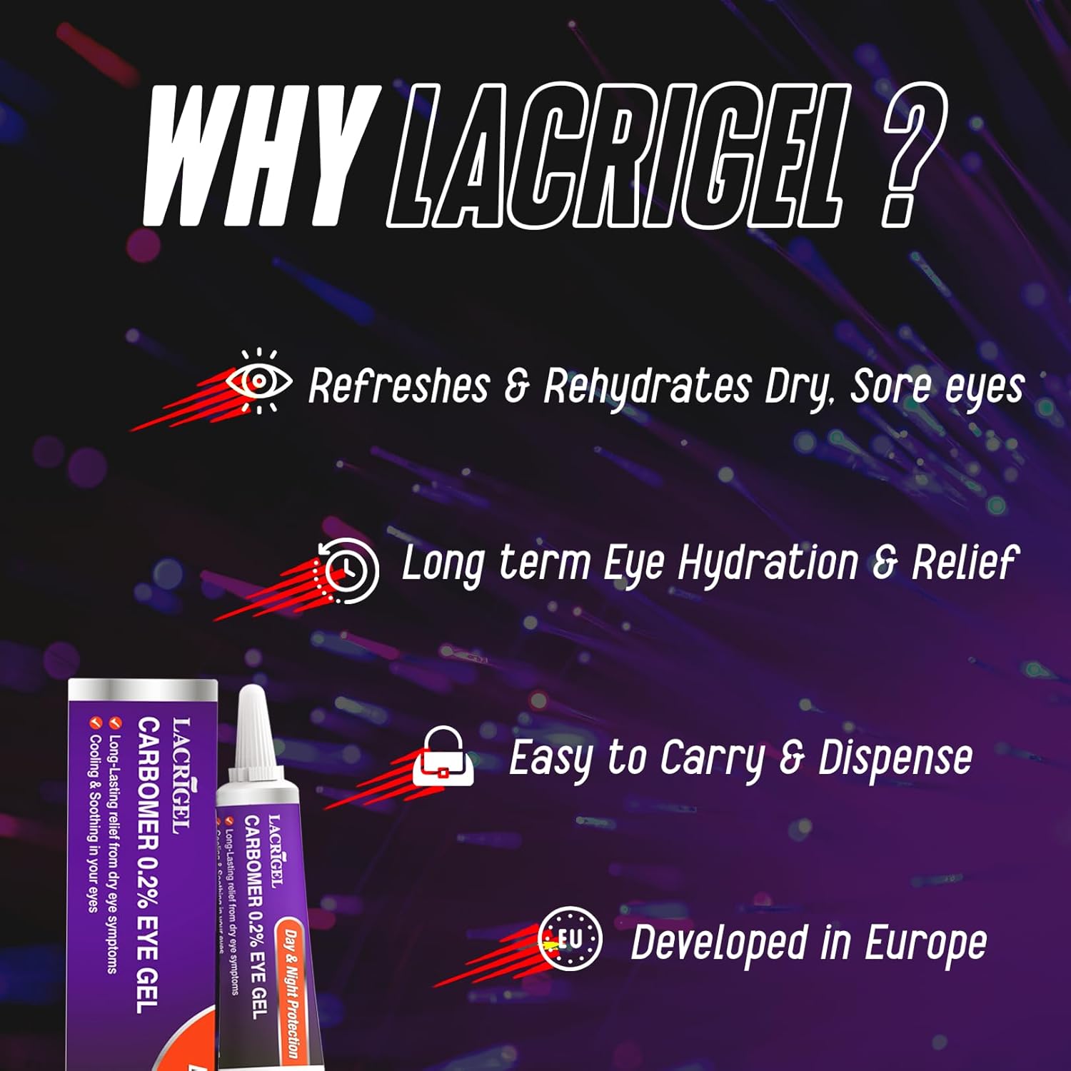Lacrigel CARBOMER 0.2% - Eye Gel for Dry, Tired, and Red Eyes - Soothes Irritation, Reduces Soreness - 24x7 Day and Night Protection - Safe and Premium Formulation - Sterile Pack of 10g (Pack 3) : Amazon.co.uk: Beauty