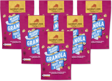 Mornflake - Crunchy Orchard Granola. 1X 500G Sachets Bags. High Fibre Granola Cereal Multipack, Breakfast Cereal With Sultanas & Dried Apple Slices Mix, All Natural Ingredients (Pack Of 1)