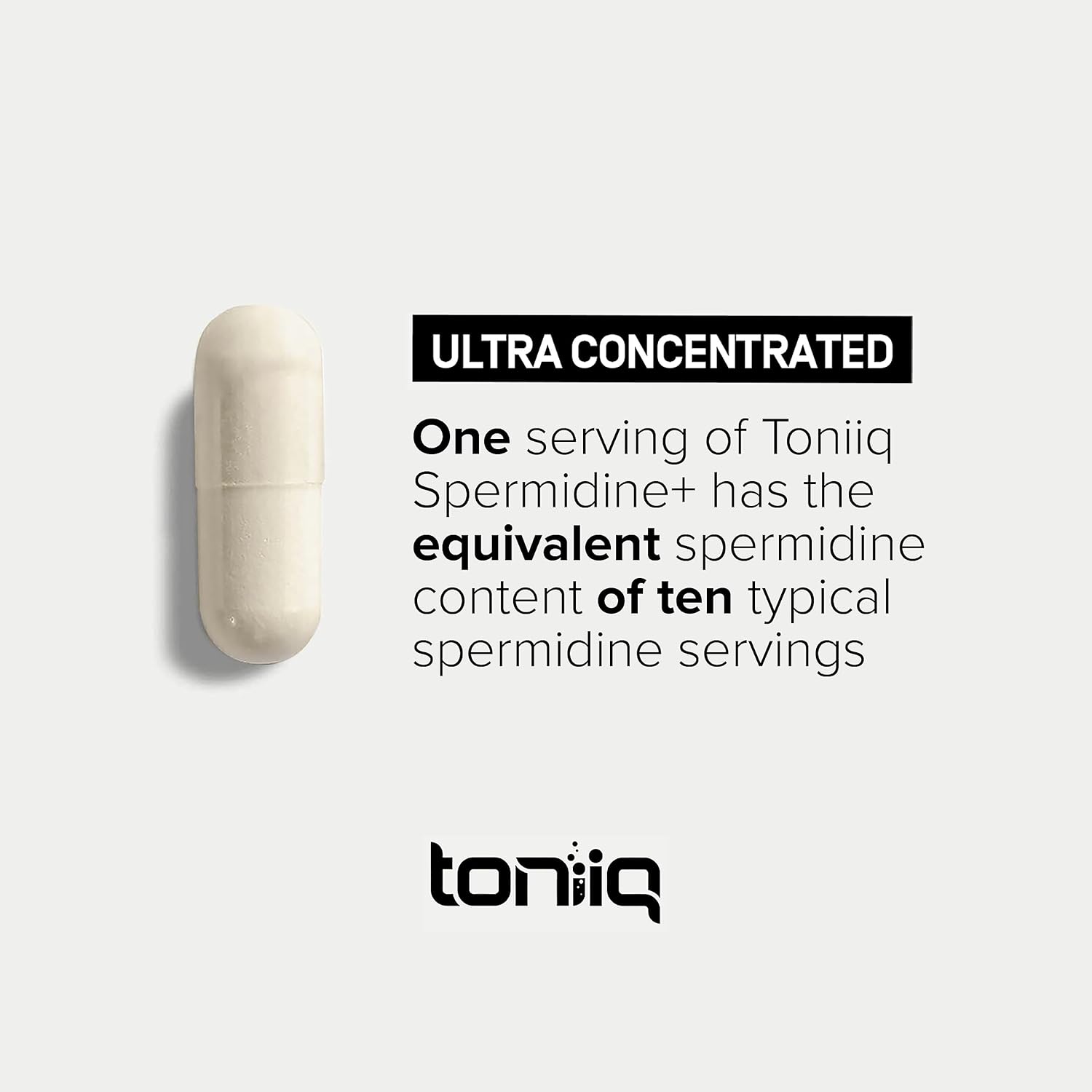 Toniiq 22mg Ultra Concentrated Spermidine Supplement -Spermidine Supplements for Men and Women - Rice Germ Extract and Trihydrochloride Complex Blend - 60 Vegetarian Capsules - 30 Servings : Health & Household