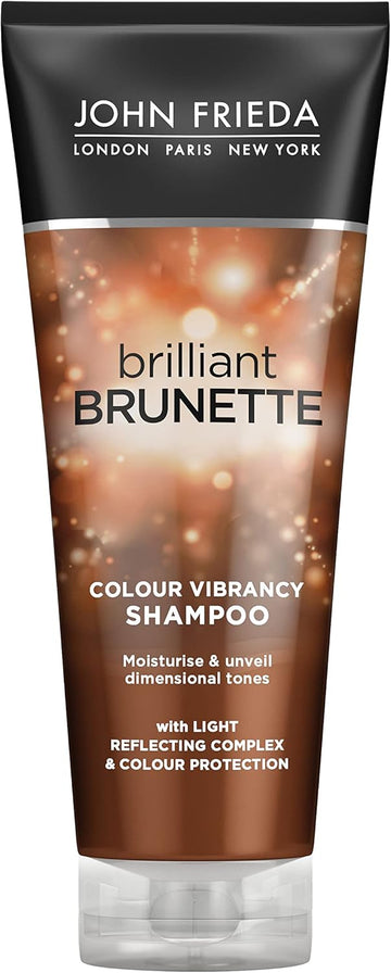 John Frieda Brilliant Brunette Colour Vibrancy Shampoo, Moisturising And Smoothing For Brown Hair, Aloe Vera, 250 Ml (Pack Of 1)