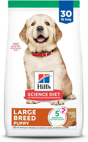 Hill'S Science Diet Puppy, Large Breed Puppy Premium Nutrition, Dry Dog Food, Lamb & Brown Rice, 30 Lb Bag