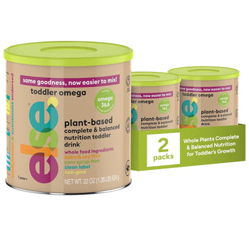 Else Nutrition Toddler Balanced Nutrition Drink 12 Mo+, Omega 3 & 6 Fatty Acids For Brain Development Support, Plant Based, Non-Organic, Clean Label Certified, Low Fodmap, 22 Oz, 2-Pack
