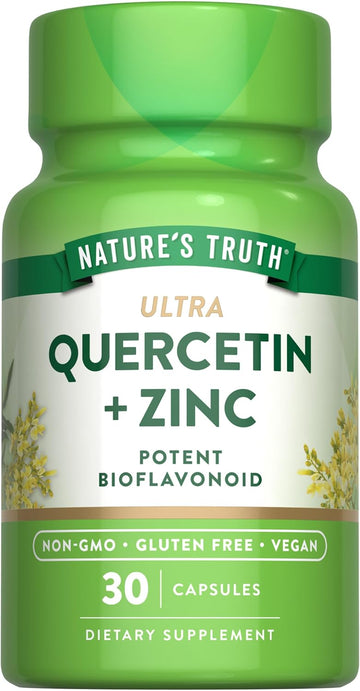 Nature'S Truth Quercetin With Zinc | 30 Capsules | Vegan, Non-Gmo & Gluten Free Supplement | Potent Bioflavonoid