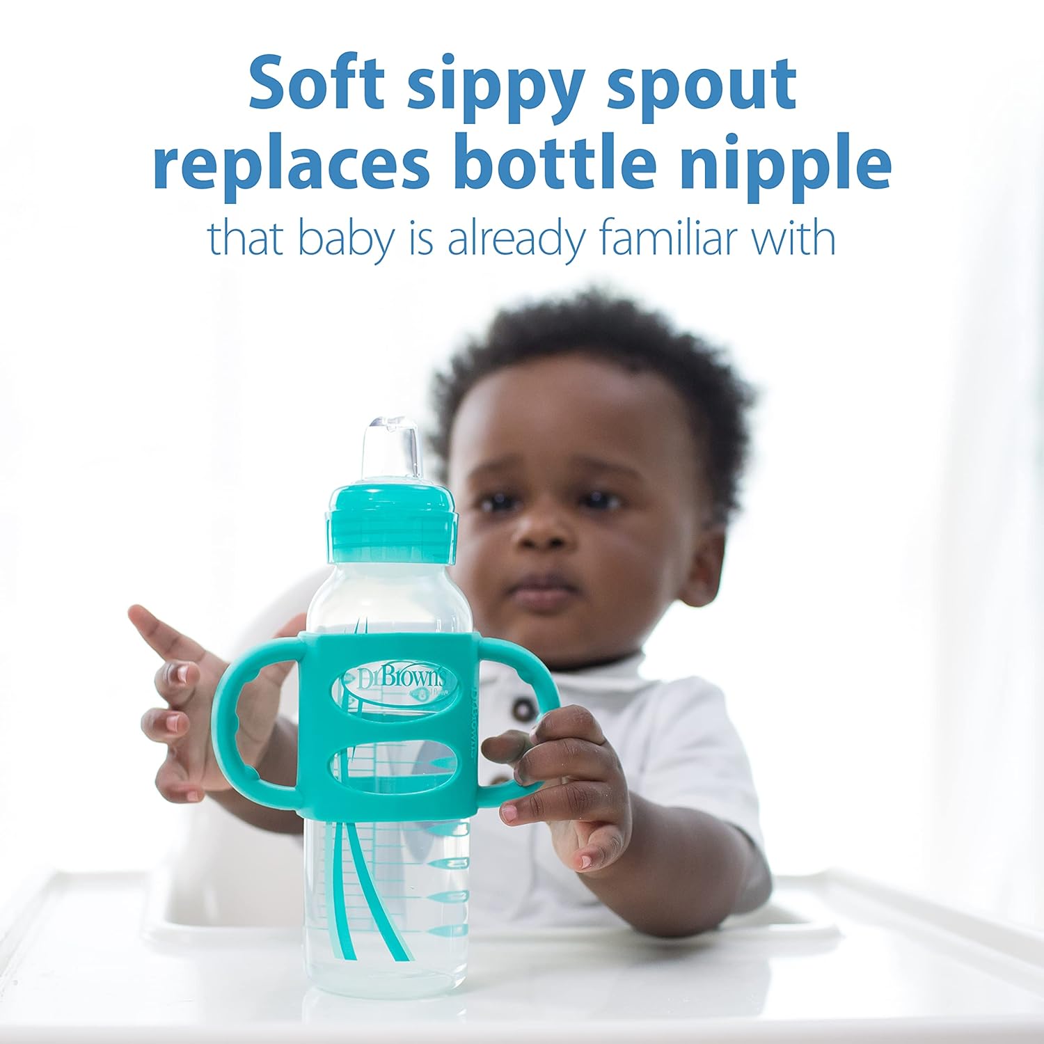 Dr. Brown's Natural Flow® Anti-Colic Options+™ Narrow Bottle to Sippy Gift Set with Soft Silicone Sippy Spout, Removable Silicone Handles, Travel Cap and Bottle Brush : Baby