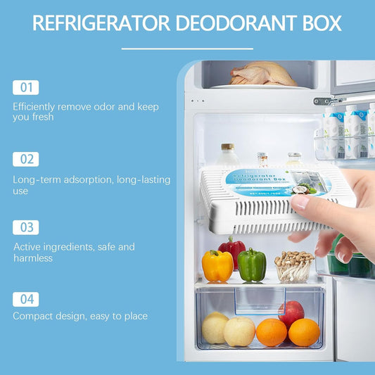 Refrigerator Odour Absorber, Coconut Charcoal Odour Absorber, Fresh, Natural Odor Absorber for Your Refrigerator, Smell Remover for Wardrobe, Refrigerator, Closet, Car, Litter Box -50g