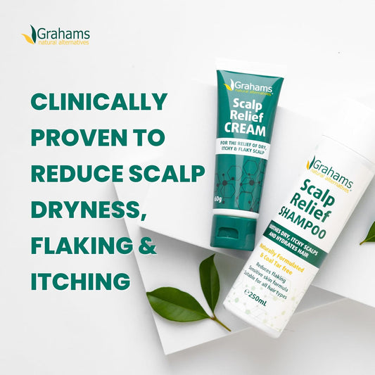 Grahams Natural Scalp Relief Cream - Seborrheic Dermatitis, Dandruff & Psoriasis Scalp Treatment To Moisturise Dry, Itchy & Flaky Scalps - With Manuka Honey, Calendula, Jojoba Seed Oil (60G)