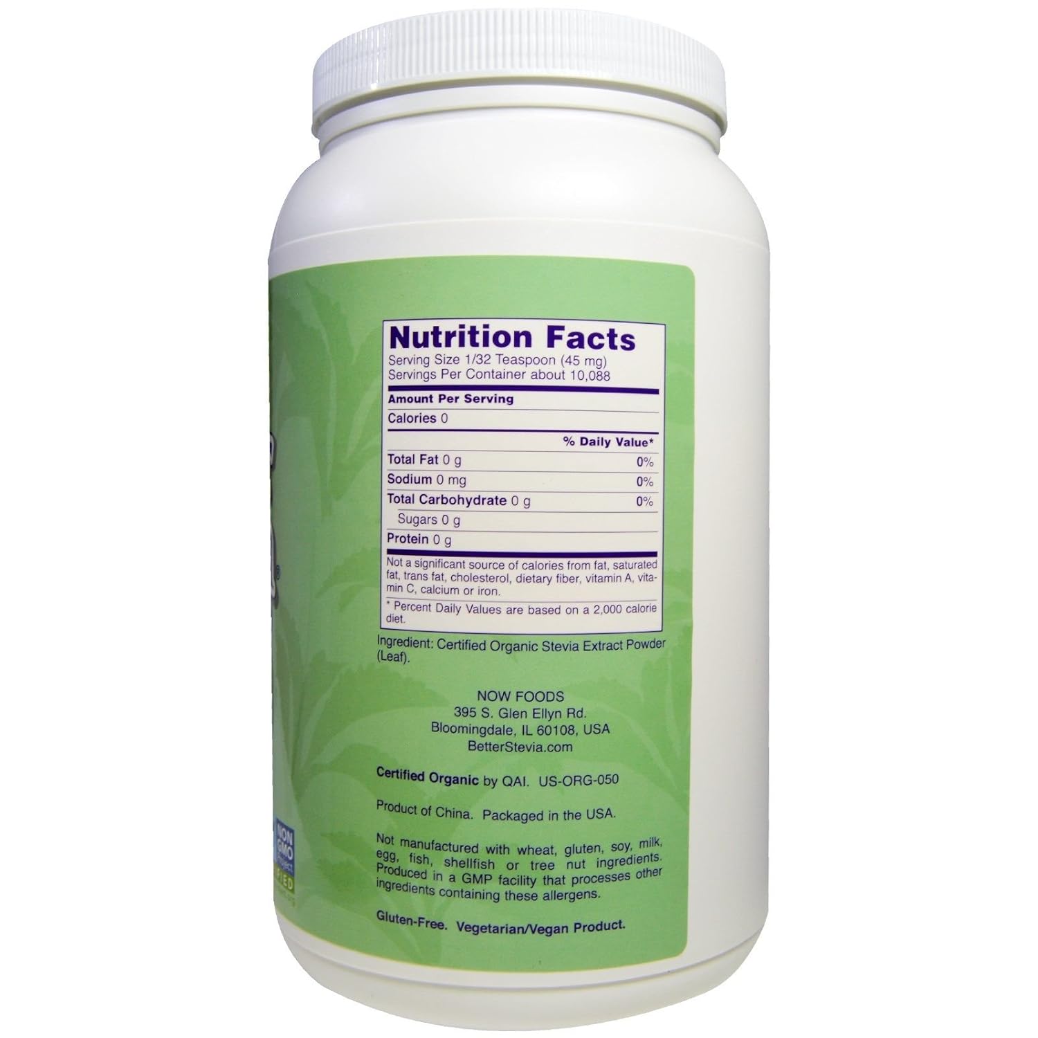 Now Better Stevia Organic Sweetener, 