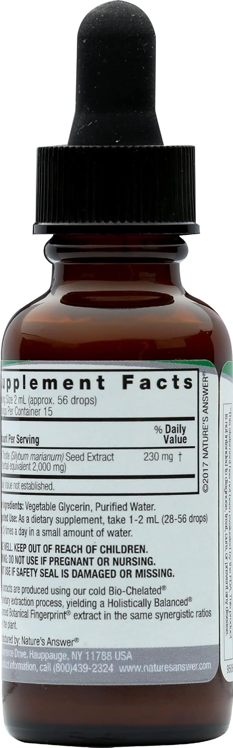 Nature's Answer Milk Thistle Extract, Alcohol Free, Cruelty Free, 1   (Pack of 1)