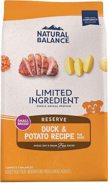 Natural Balance Limited Ingredient Small-Breed Adult Grain-Free Dry Dog Food, Reserve Duck & Potato Recipe, 12 Pound (Pack of 1)