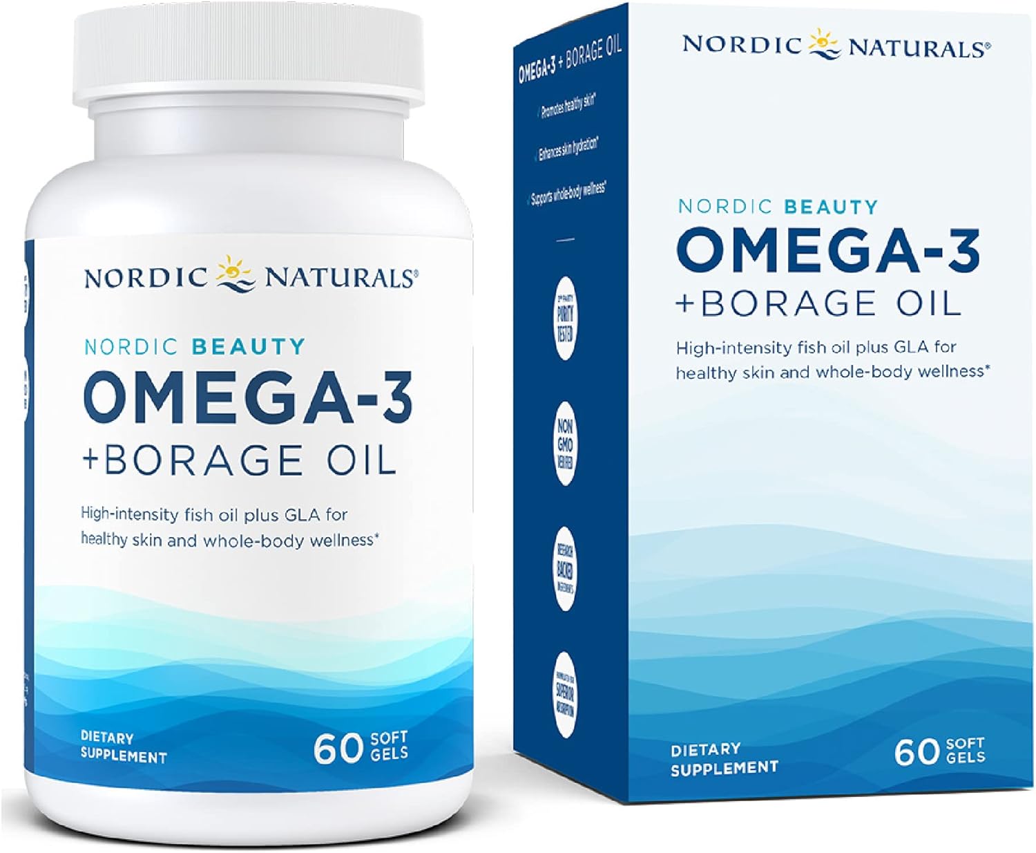 Nordic Naturals Nordic Beauty Omega-3 + Borage Oil, Natural Lemon-Flav