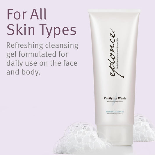 Epionce Purifying Wash - Facial & Body Cleanser For Oily & Problem Skin With Salicylic Acid, Menthol, Spearmint & Willow Bark, Dermatologist Skincare