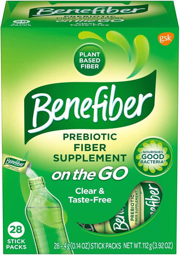 Benefiber Drink Mix On The Go Sugar Free , Taste Free, 28 Stick Packs