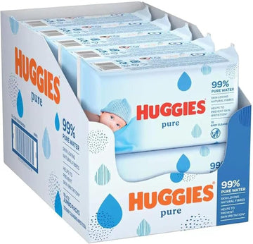 Huggies Pure Baby Wipes - Pack Of 10 (10 X 72 Packs, Total 720 Wipes)