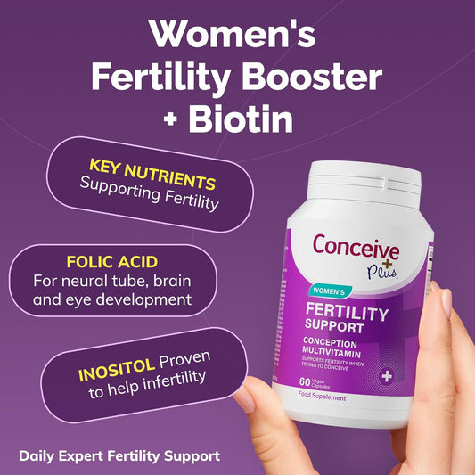 Conceive Plus Fertility Supplements For Women - Support Body Regulation & Healthy Female Reproductive System - 21 Vitamins For Conception - 30 Day Supply For Hormone Balance, Biotin - 60 Capsule