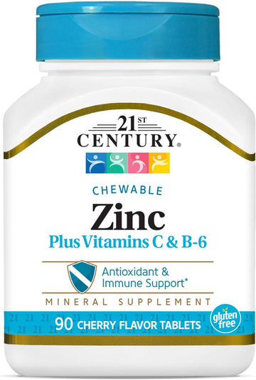 21st Century Zinc Chewable with C and B6, Cherry Chew, 90 Count