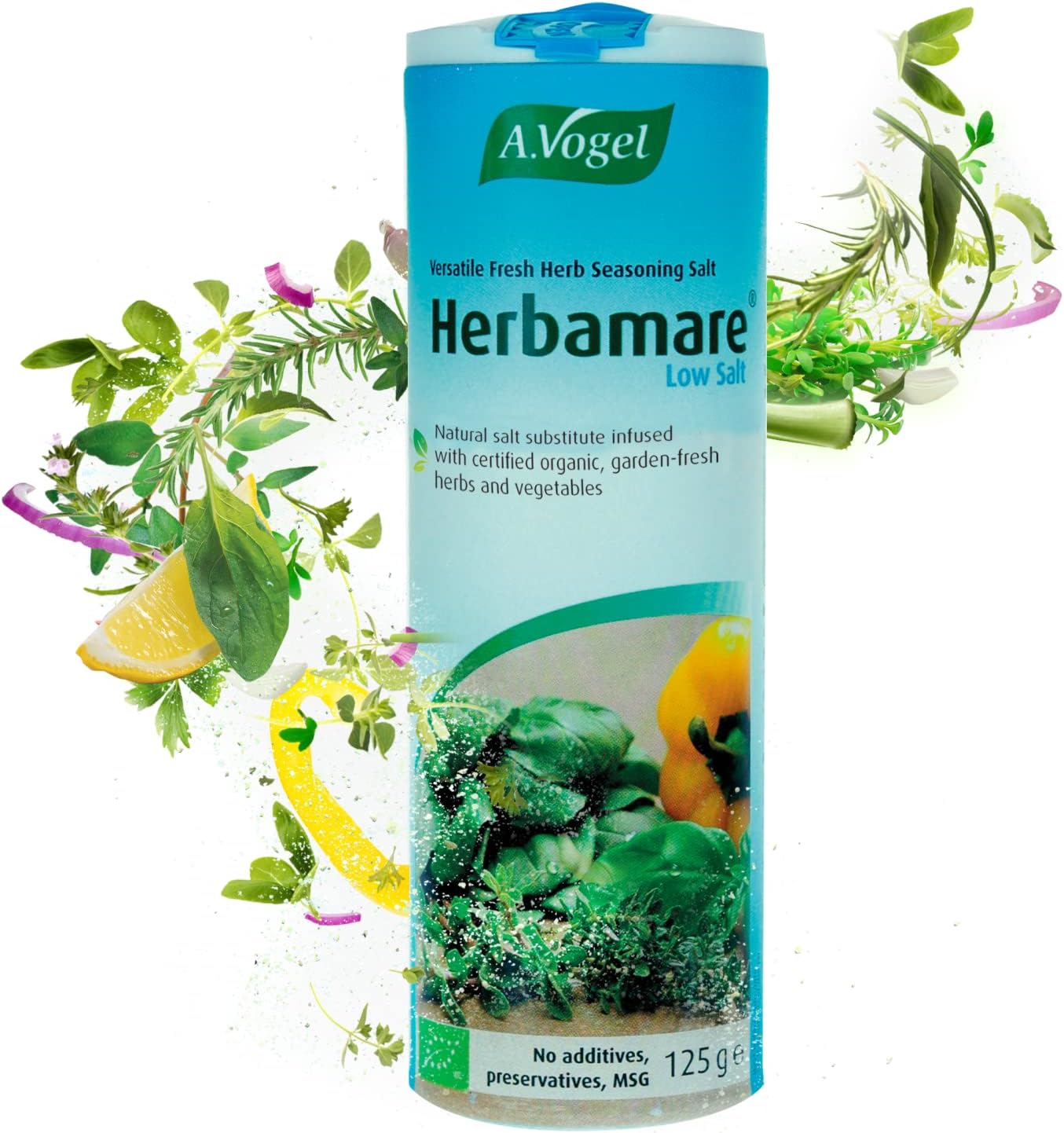 A.Vogel Herbamare Low Salt 125g | Potassium Chloride & 14 Different Fresh Organic Vegetables & Herbs | Season & Add Flavour to Cooking : Amazon.co.uk: Grocery