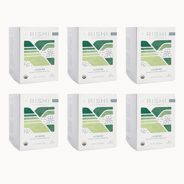 Rishi Tea Jasmine Green Tea - Organic Sachet Tea Bags, Caffeinated Scented Chinese Green Tea With Floral Aroma & Taste - 15 Count (Pack Of 6)