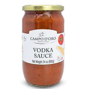 Vodka Sauce Made With Parmigiano Reggiano And Italian Tomatoes. Jar 24Oz (680G), Spaghetti Sauce, Product Of Italy, By Campo D'Oro. Italian Sausages, Non-Gmo, Gluten Free