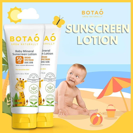 Baby Mineral Sunscreen Lotion For Sensetive Skin 2-Pack Bundle