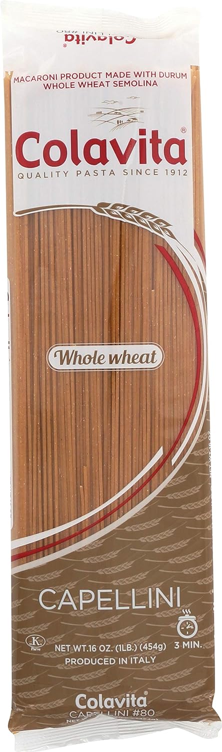 Colavita Pasta - Whole Wheat Capellini, 1 Pound - Pack of 20