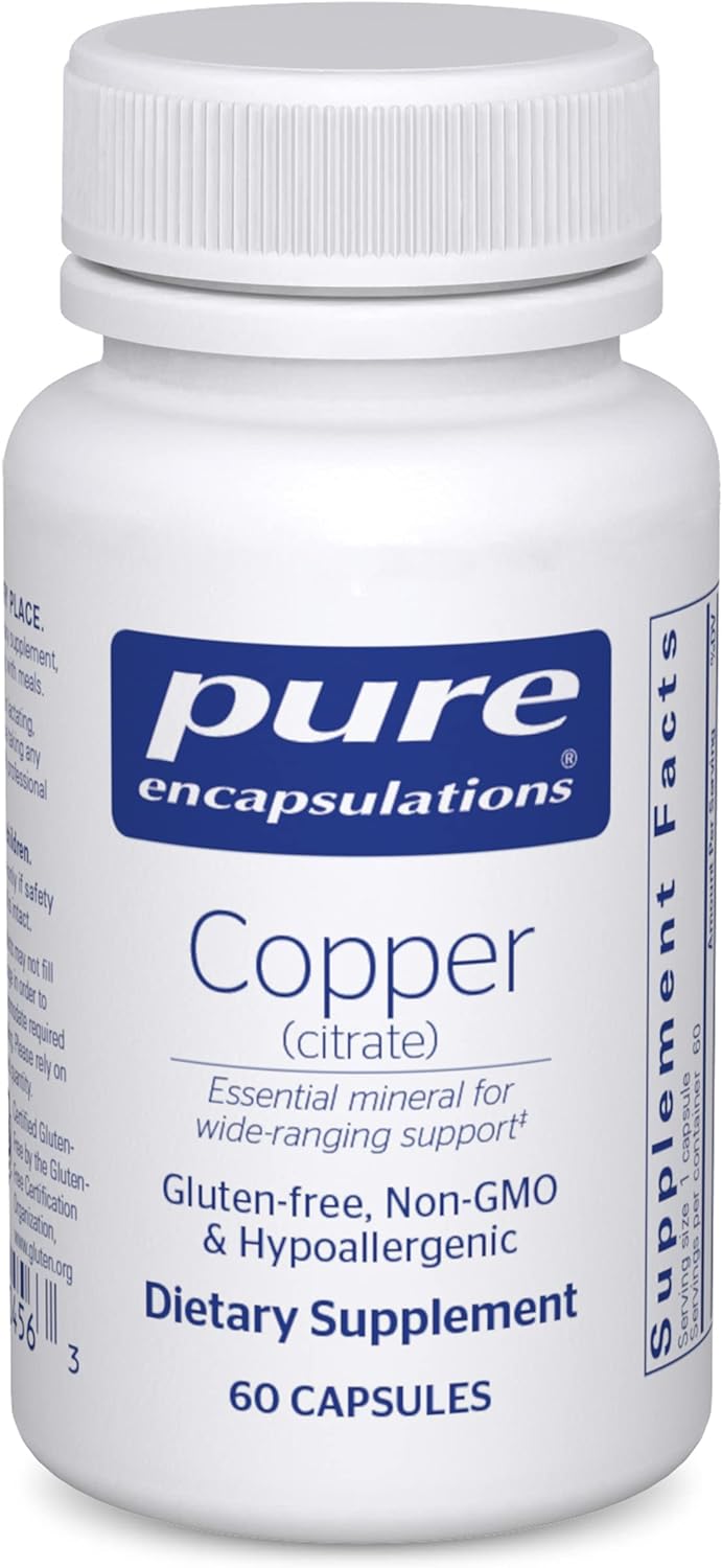 Pure Encapsulations Copper (Citrate) | Highly Bioavailable Form Of Copper | 60 Capsules