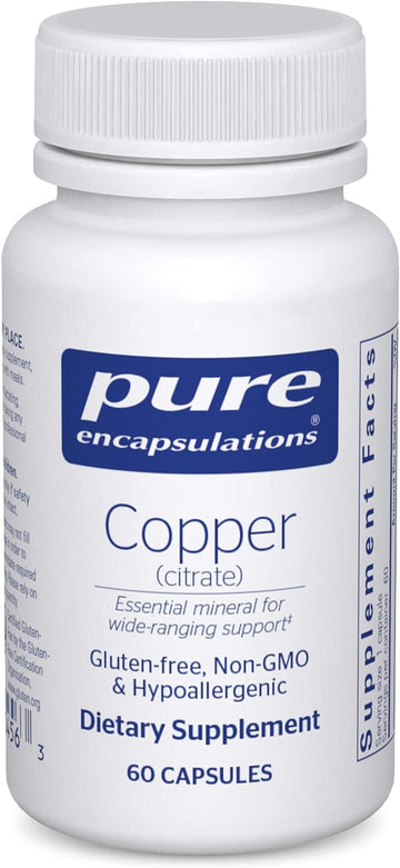 Pure Encapsulations Copper (Citrate) | Highly Bioavailable Form Of Copper | 60 Capsules