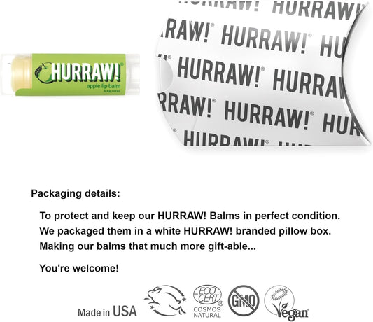 Hurraw! Almond, Cardamom, Rose (Vata) Lip Balm: Organic, Certified Vegan, Cruelty And Gluten Free. Non-Gmo, 100% Natural Ingredients. Bee, Shea, Soy And Palm Free. Made In Usa