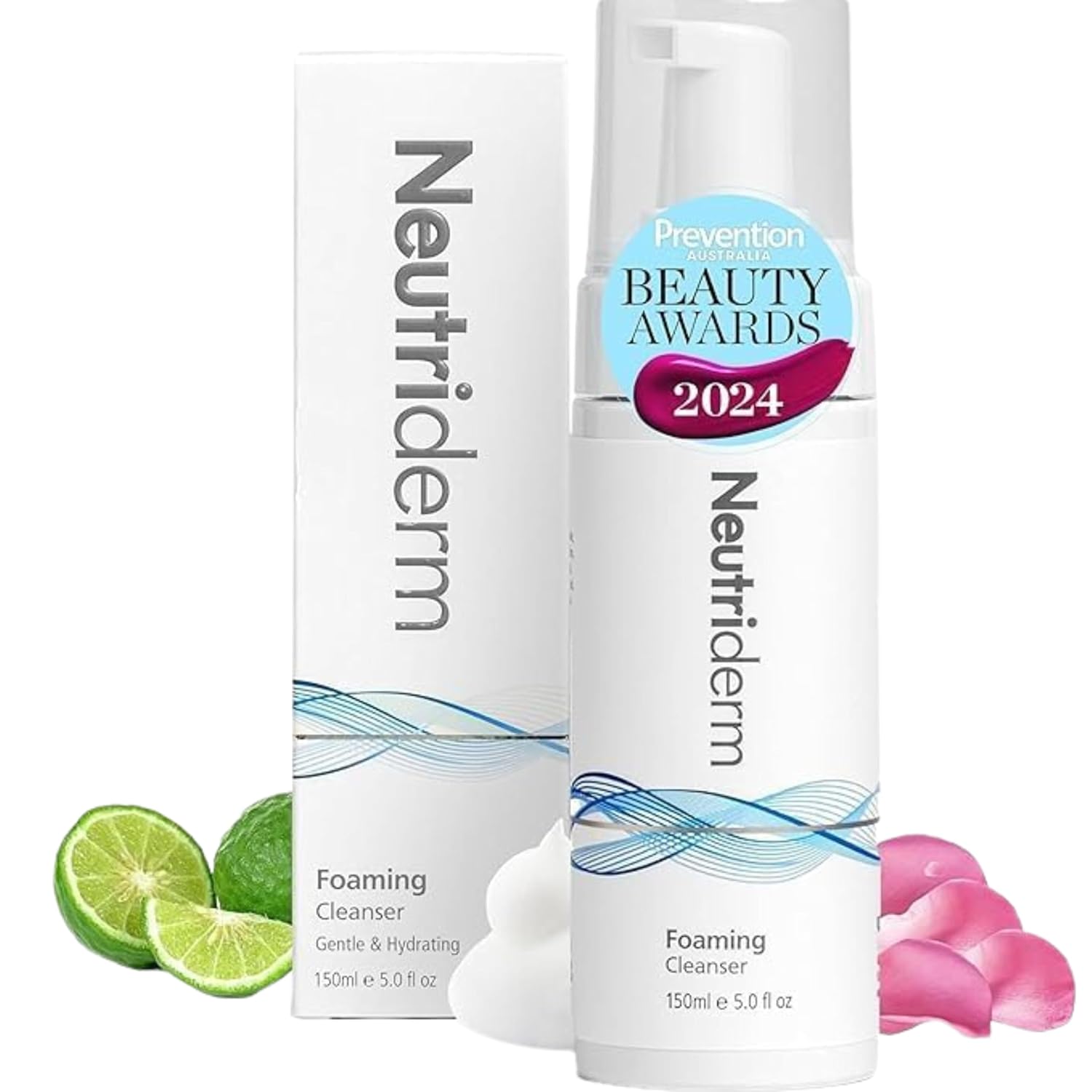 Neutriderm Foaming Face Wash, Gentle Foaming Facial Cleanser With Niacinamide, Vitamin C & Panthenol, Hydrating Foam Cleanser For Double Cleanse, Makeup Remover, 150Ml / 5 Fl Oz