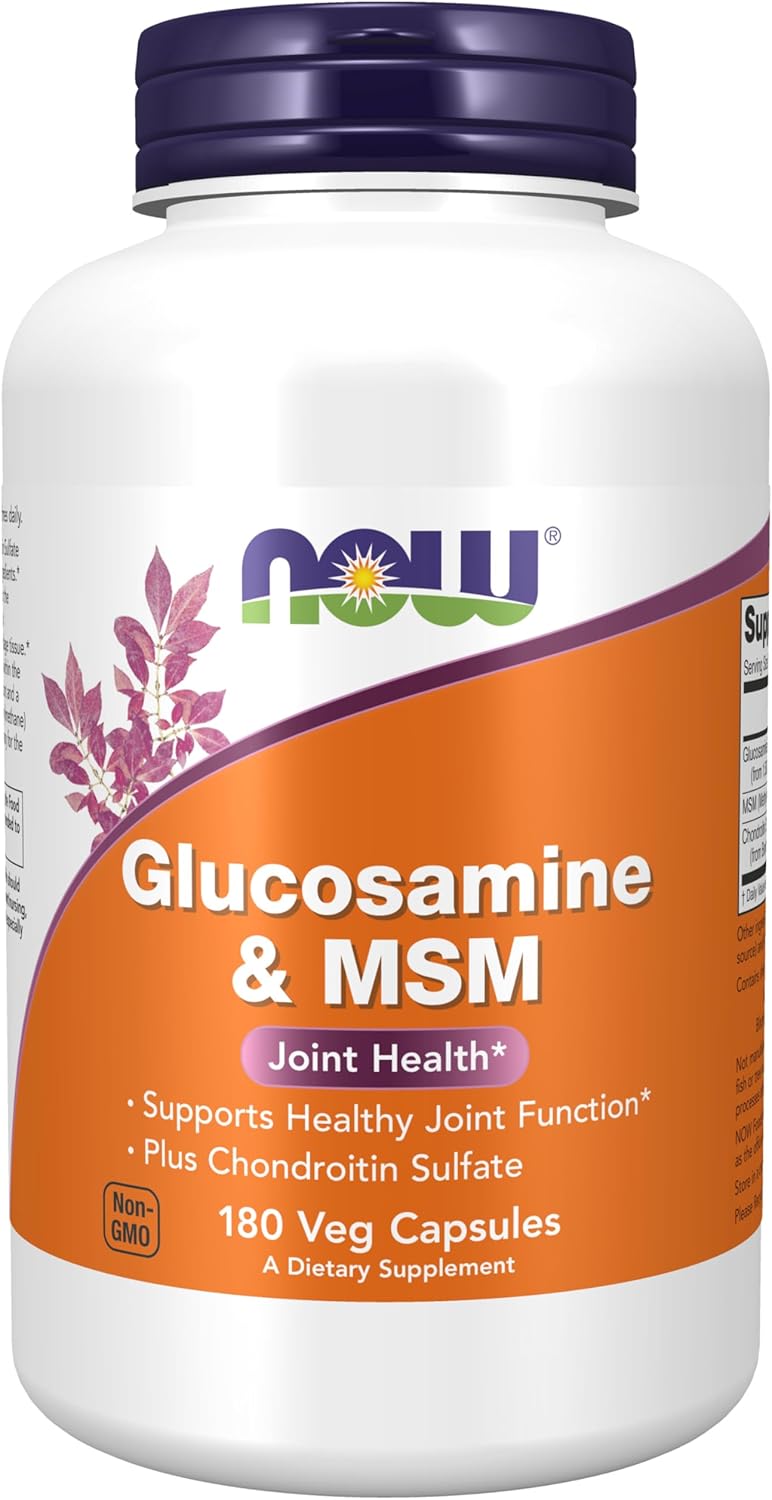 Now Foods Supplements, Glucosamine & Msm Plus Chondroitin Sulfate, Joint Health*, 180 Veg Capsules