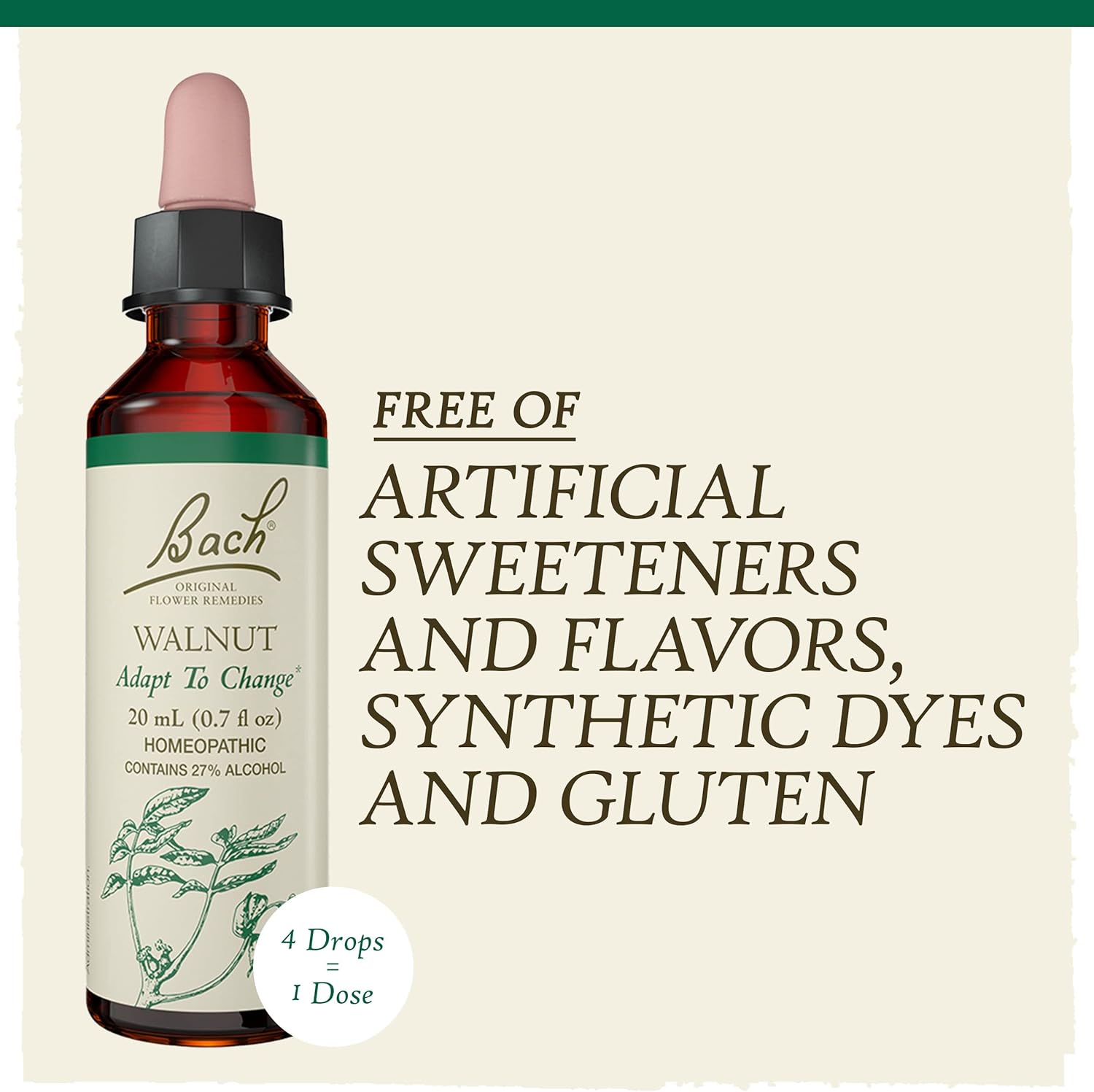Bach Original Flower Remedies, Walnut for Adapting to Change, Natural Homeopathic Flower Essence, Holistic Wellness and Stress Relief, Vegan, 20mL Dropper : Health & Household