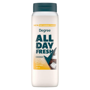 Degree All Day Fresh Body Wash Fresh Coconut Deep Cleansing 20 Oz