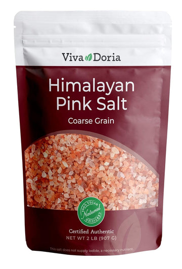 Viva Doria Himalayan Pink Salt, Coarse Grain, Certified Authentic, 2 Lb (907 G) For Grinder Refills