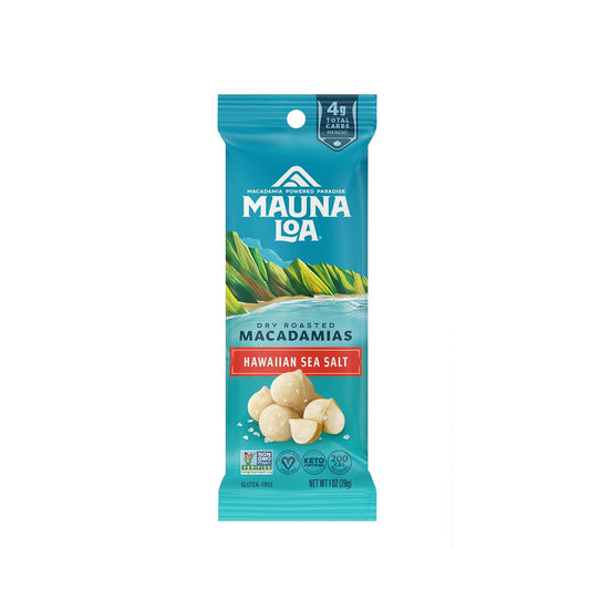 Macadamia Nuts, Hawaiian Sea Salt Flavor, Snack Mac Mini Pouches, Single Serve 1 Oz Bags (Pack Of 12)