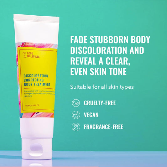 Good Molecules Discoloration Correcting Body Treatment - Anti-Pigment Cream With Niacinamide, Tranexamic Acid - Target Dark Spots And Moisturize - Skincare For Body