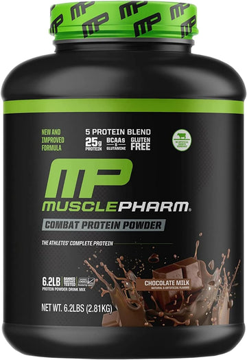 MusclePharm Combat Protein Powder, Chocolate Milk - 6.2 lb - Gluten Fr